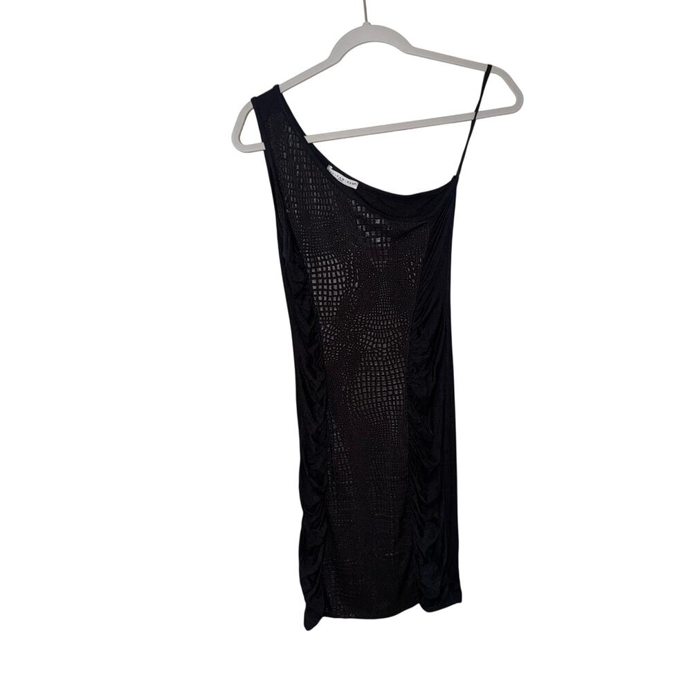 Bui yah Kah one shoulder black bodycon ruched little black dress BLD small USA